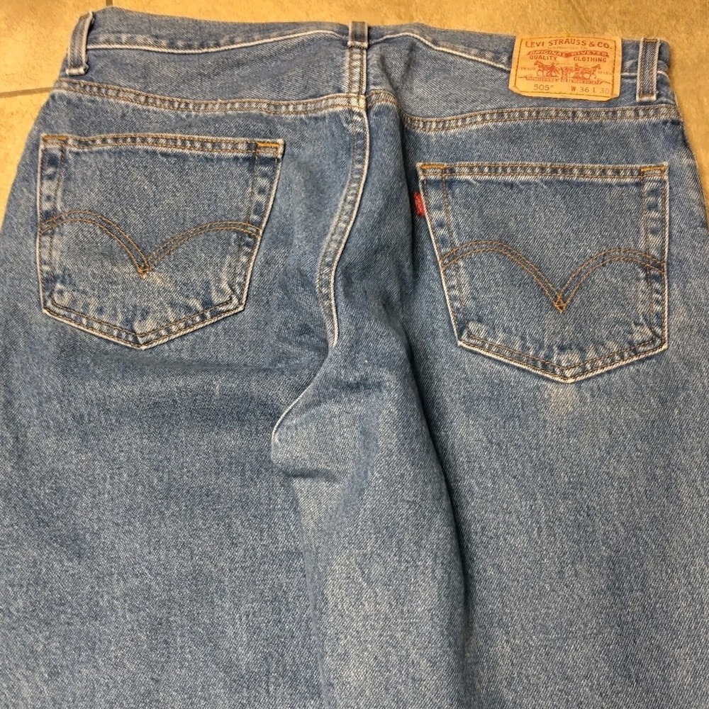 VTG Levis 505 Denim Jeans Mens 36x30 Blue Classic Regular Fit Straight Leg 90's